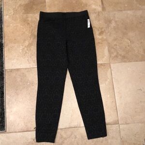 NWT BAILEY 44 BERNSTEIN’S FLORAL TEXTURED PULLON SKINNY PANTS BLACK SZ LARGE